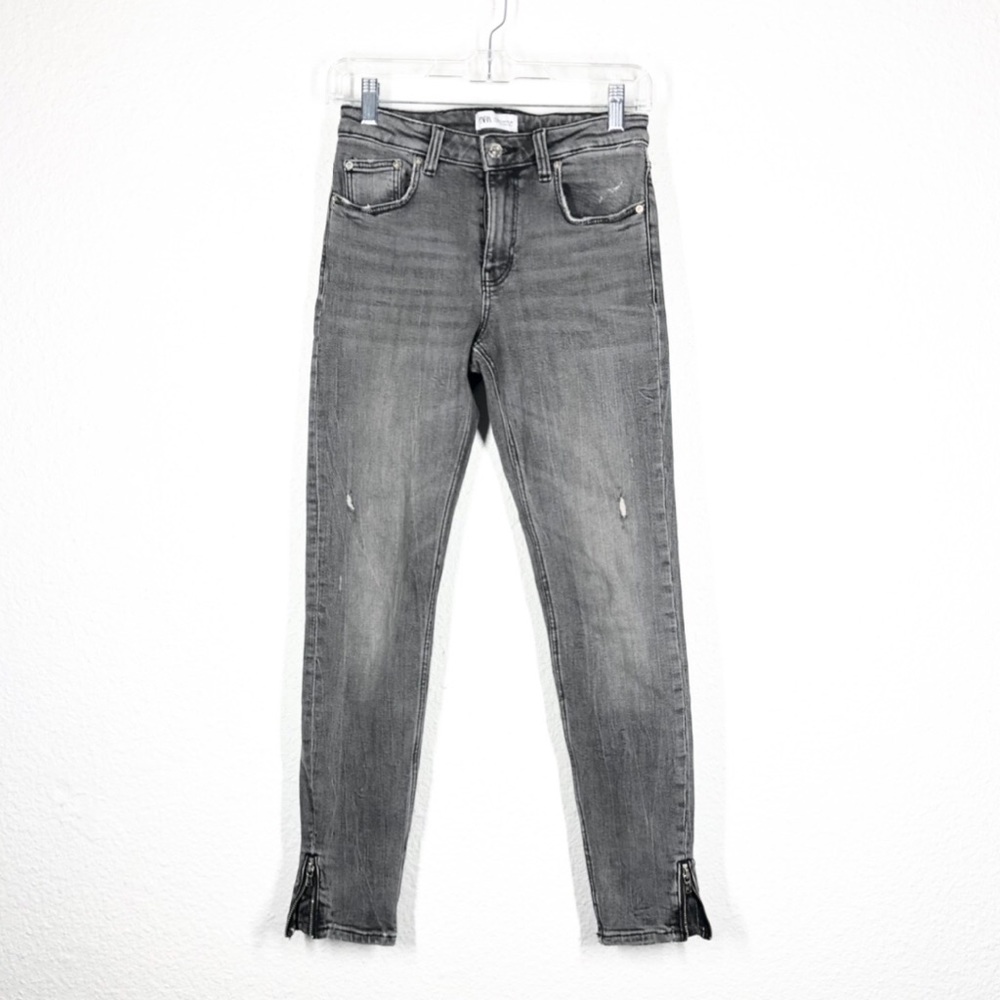 Zara Skinny Denim Jeans Zipper Ankle 9” Rise size 4